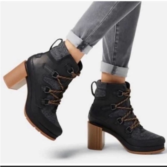 Sorel Blake Waterproof Leather Lace-up Boots Black  NL3306-010 Gorpcore Winter - Picture 16 of 16